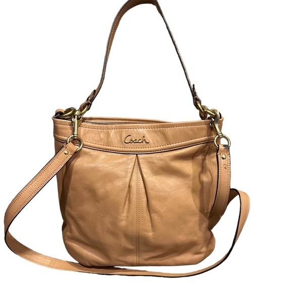 Coach Handbags - Coach Ashley, tan leather shoulder bag, Crossbody